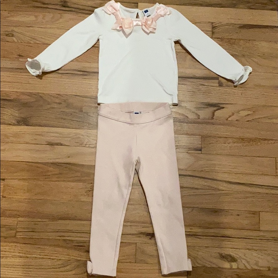 Janie And Jack Bow Cuff Ponte Pant And Top